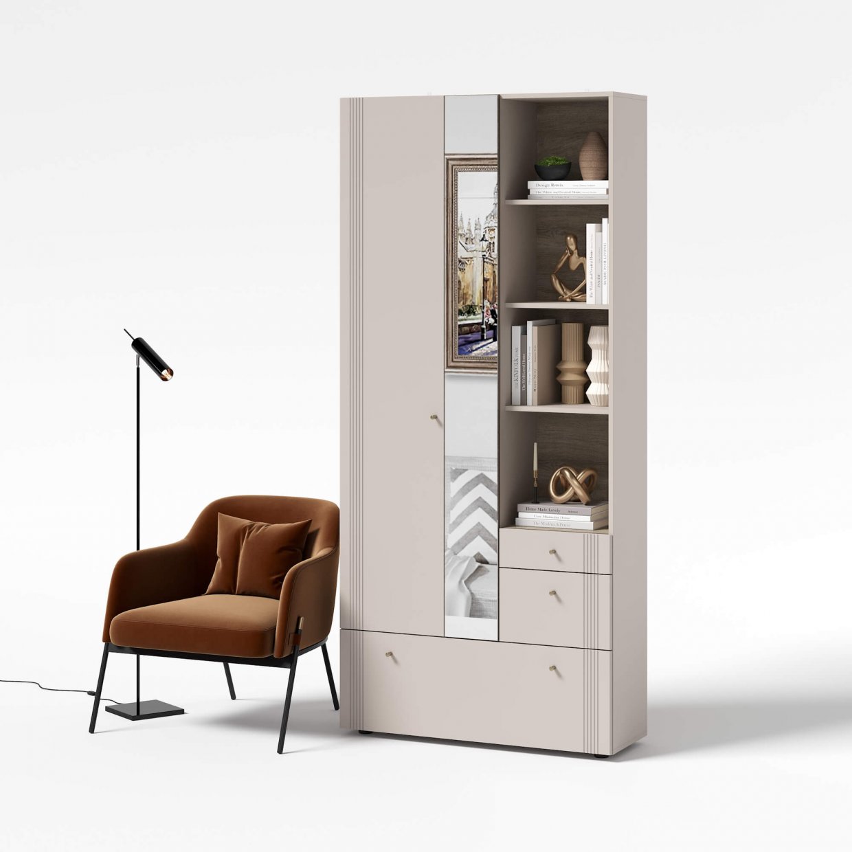 Вешалка с зеркалом Одетта (ВШ1) в Иланском - mebel154.com