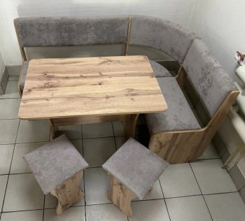 Кухонный уголок Миссия V велюр (дуб вотан) в Иланском - mebel154.com