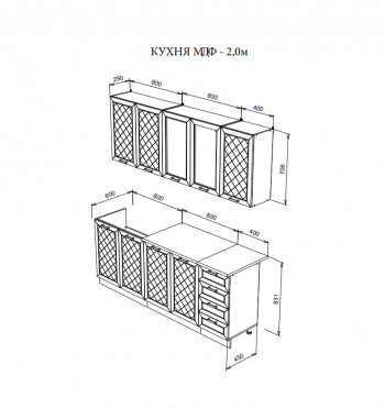 Кухня Агава 2м в Иланском - mebel154.com