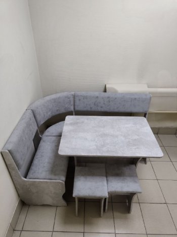 Кухонный уголок Миссия V велюр (цемент) в Иланском - mebel154.com