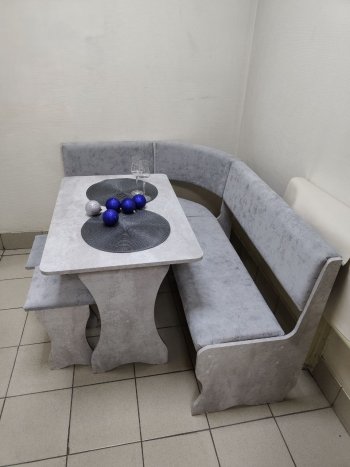 Кухонный уголок Миссия V велюр (цемент) в Иланском - mebel154.com