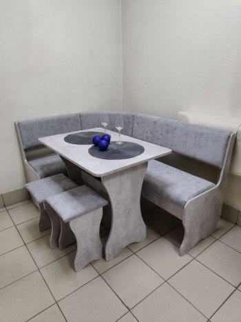 Кухонный уголок Миссия V велюр (цемент) в Иланском - mebel154.com