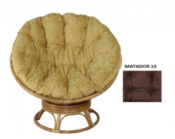 Кресло Papasan Swivel (Ротанг №4, ткань Matador 010) в Иланском - mebel154.com