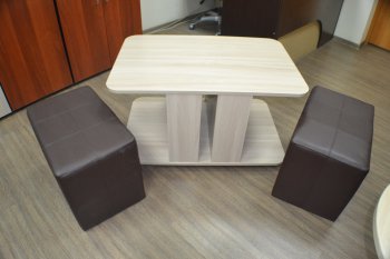 Журнальный стол с пуфиками (миссия) в Иланском - mebel154.com