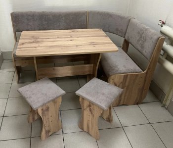 Кухонный уголок Миссия V велюр (дуб вотан) в Иланском - mebel154.com