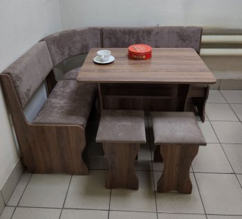 Кухонный уголок Миссия  V велюр(коричневый) в Иланском - mebel154.com