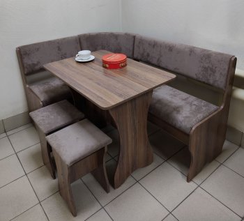 Кухонный уголок Миссия  V велюр(коричневый) в Иланском - mebel154.com