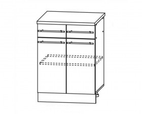 Квадро С2Я 600 шкаф нижний с ящиками в Иланском - mebel154.com