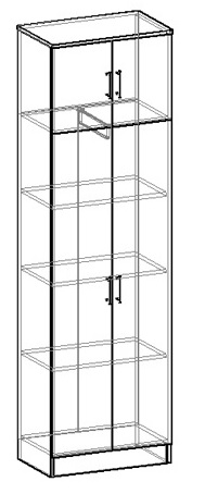 Машенька шкаф двухстворчатый комбинированный в Иланском - mebel154.com