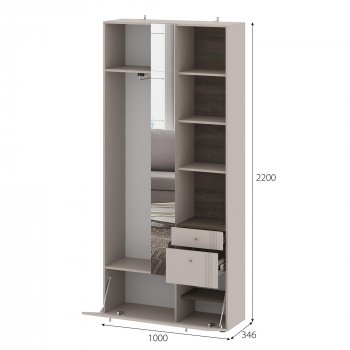 Вешалка с зеркалом Одетта (ВШ1) в Иланском - mebel154.com