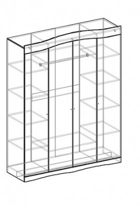 Шарлота шкаф 4-х створчатый в Иланском - mebel154.com