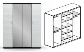 Шкаф 4-х дверный Гретта СБ-207 в Иланском - mebel154.com