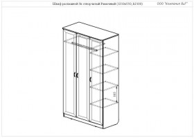 Шкаф распашной 3-х створчатый Рамочный в Иланском - mebel154.com