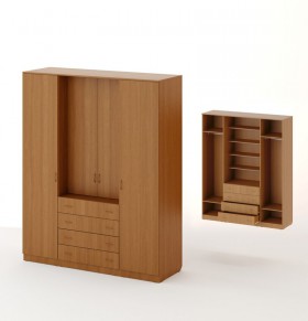 Шкаф распашной 4-х створчатый с 2 ящиками в Иланском - mebel154.com