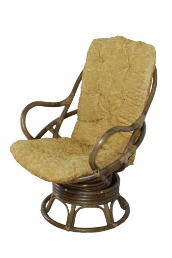 Кресло-качалка Swivel Rocker (Ротанг №6, ткань Mulan 152) в Иланском - mebel154.com